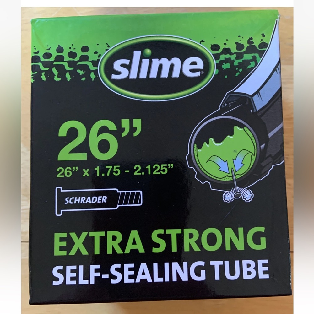 Slime Self-Sealing Bike Inner Tube 26x1.75-2.125 Schrader Valve Mountain